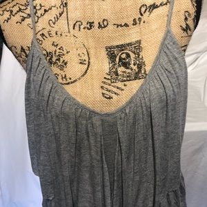 7 for all mankind grey 100% bamboo tiered tank-L
